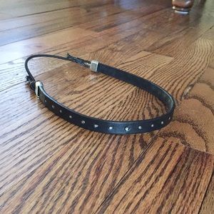 Jcrew headband, black leather w/metal details